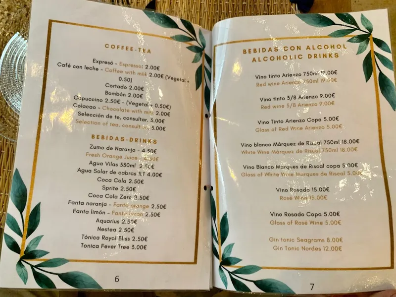 menu 1 of El Palacete Resto & Brunch