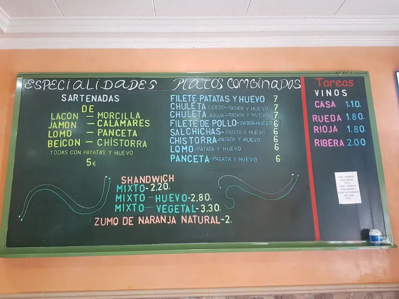 menu 0 of Bar Restaurante El Jicarito