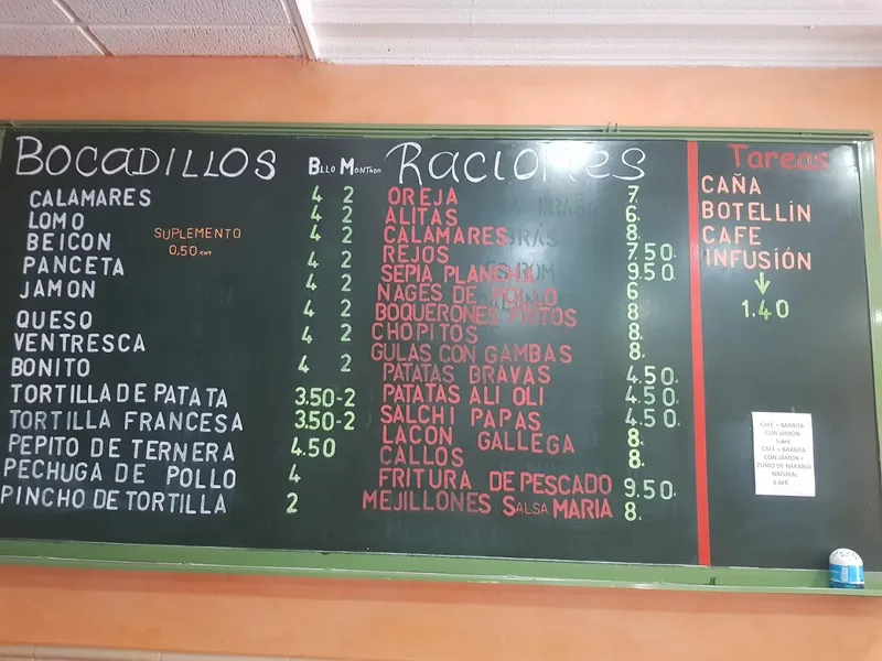 menu 1 of Bar Restaurante El Jicarito