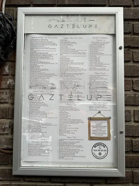 menu 0 of Taberna Gaztelupe