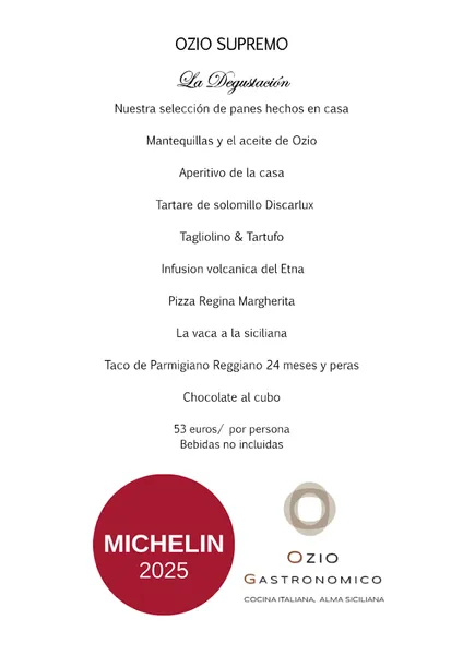 menu 1 of OZIO GASTRONOMICO
