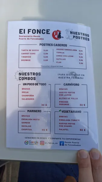 menu 1 of Restaurante Puerto Foncebadón