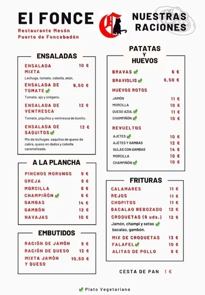 menu 0 of Restaurante Puerto Foncebadón