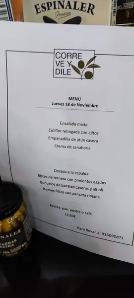 menu 1 of Corre ve y dile