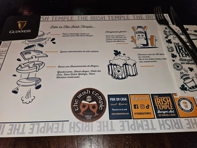 menu 0 of The Irish Temple