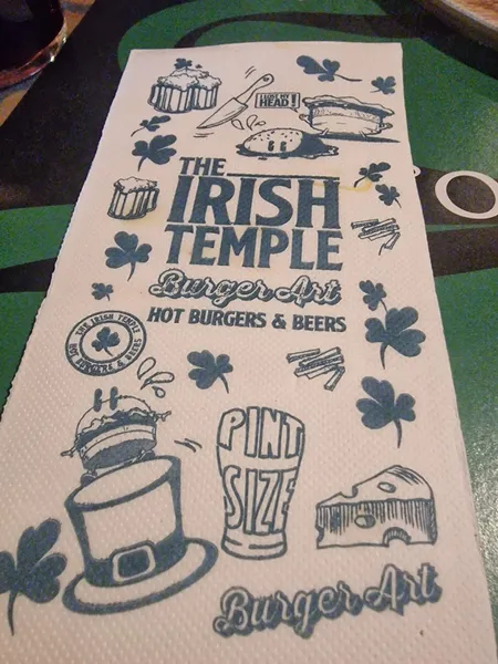 menu 2 of The Irish Temple