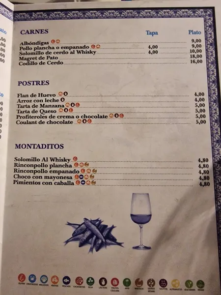 menu 1 of El Rincón del Tito