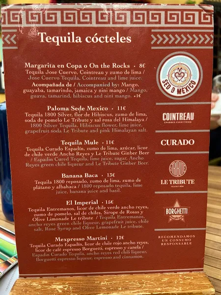 menu 0 of SedeMéxico - Restaurante Mexicano Sevilla