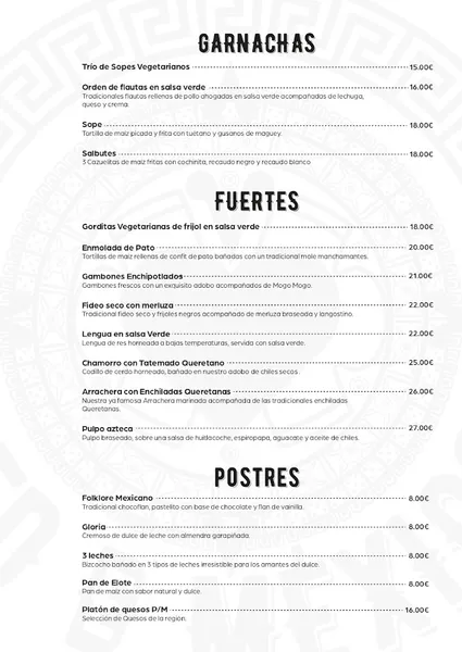 menu 1 of SedeMéxico - Restaurante Mexicano Sevilla