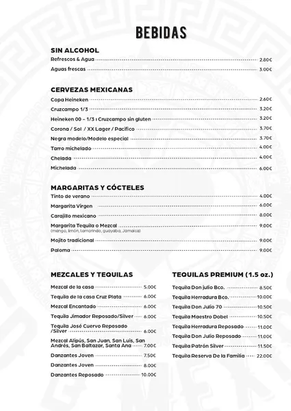 menu 2 of SedeMéxico - Restaurante Mexicano Sevilla