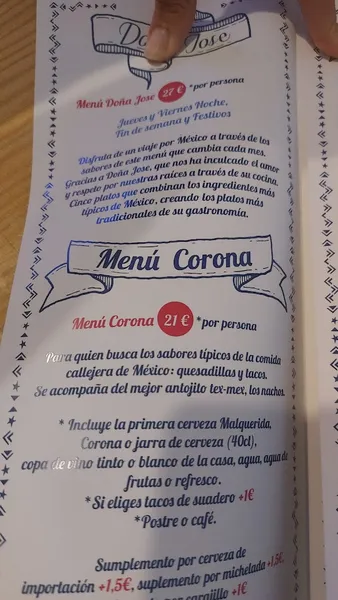 menu 2 of Restaurante Peltre Cuina Mexicana