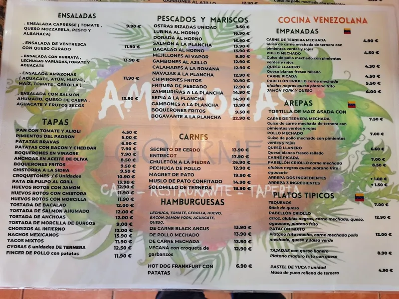 menu 0 of TÁCHIRA fusion food
