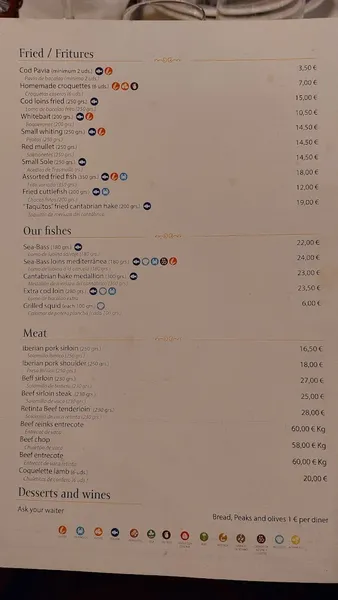 menu 2 of El Rinconcillo