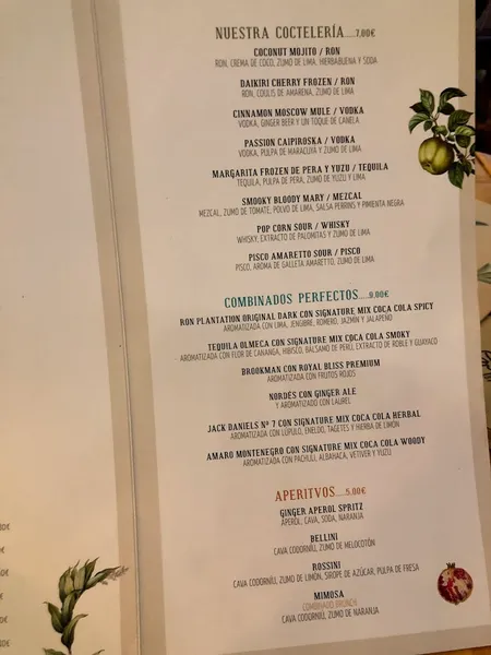 menu 2 of La Rollerie San Jerónimo