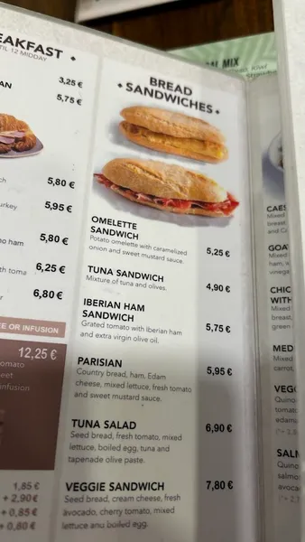 menu 1 of Panaria