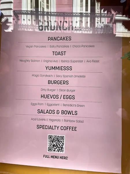 menu 2 of Brunchit Las Letras