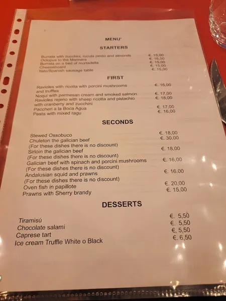 menu 0 of Restaurant "la boca aigua"