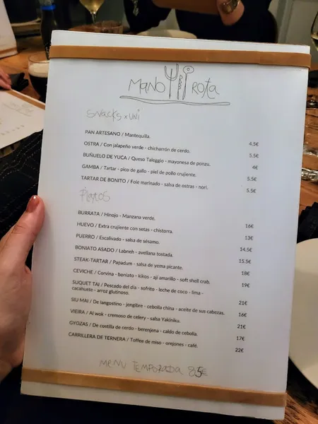 menu 1 of Mano Rota
