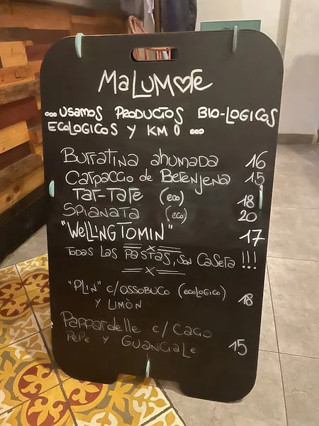 menu 0 of Restaurant Malumore