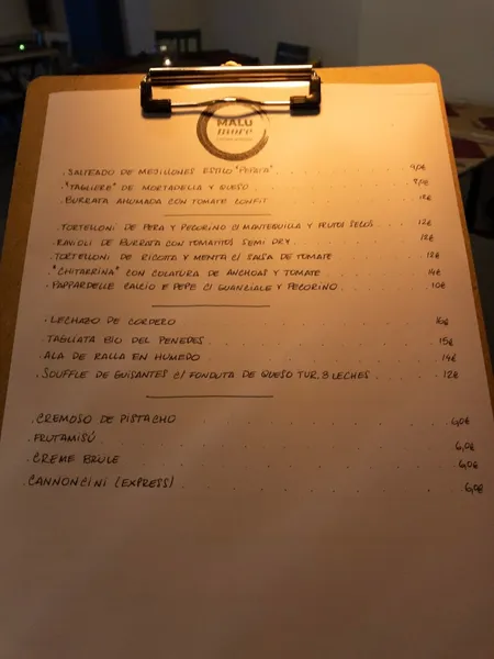 menu 2 of Restaurant Malumore