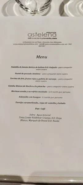 menu 1 of Astelena 1997