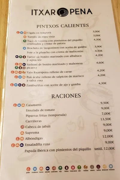 menu 0 of Itxaropena 1910