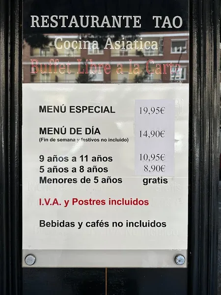 menu 0 of Tao Restaurante