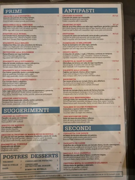 menu 2 of Da Nanni Trattoria & Pizzeria - Tallers69