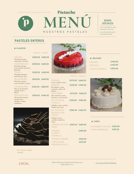 menu 2 of Pistache Mérida, un toque de Francia en Merida