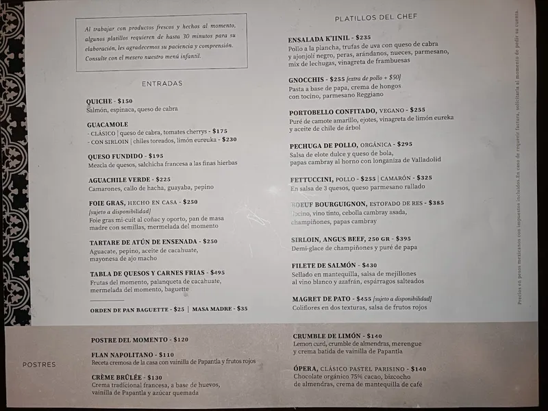 menu 0 of Avec Amour - Bistro Fusion
