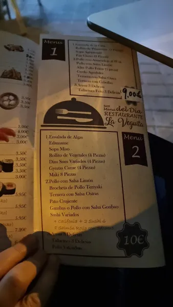 menu 1 of Restaurante La Veguita