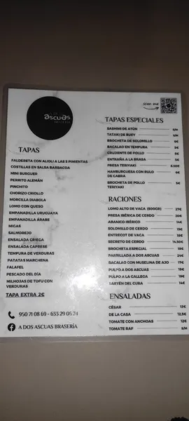 menu 2 of A Dos Ascuas