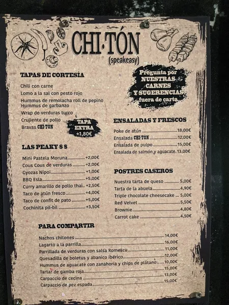 menu 0 of Bar Chitón