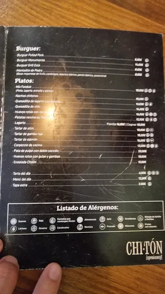 menu 1 of Bar Chitón