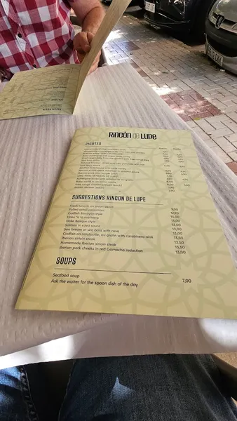 menu 1 of Rincón de Lupe