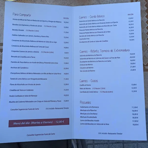 menu 0 of Cafetería Restaurante Dosca II