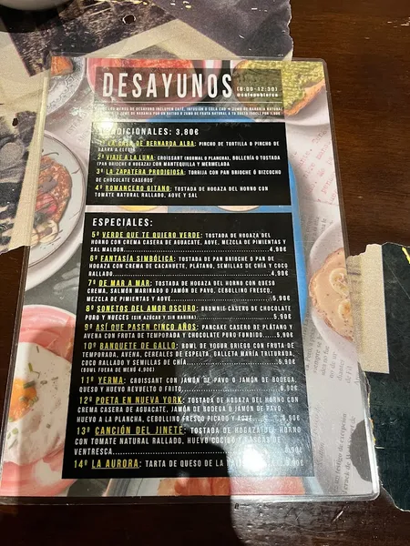 menu 0 of Cafetería Lorca