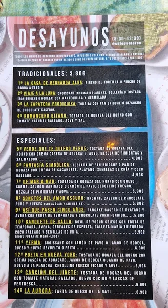 menu 2 of Cafetería Lorca