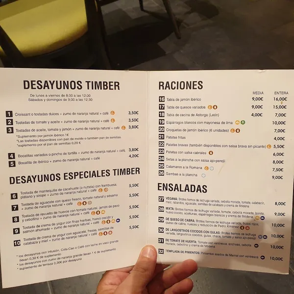 menu 0 of Timber Café