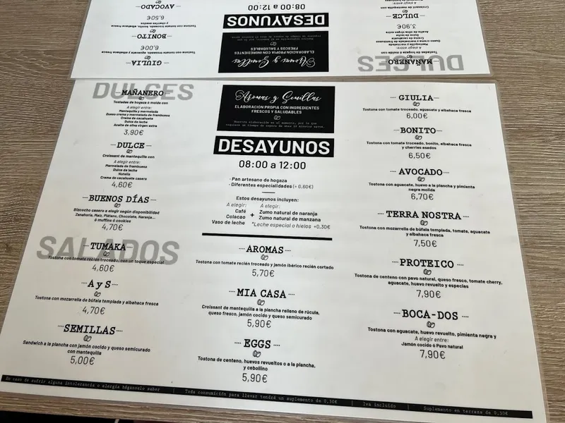 menu 0 of Aromas y Semillas- Obrador-Café-Zumos