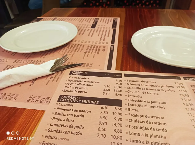 menu 1 of Don Caracol