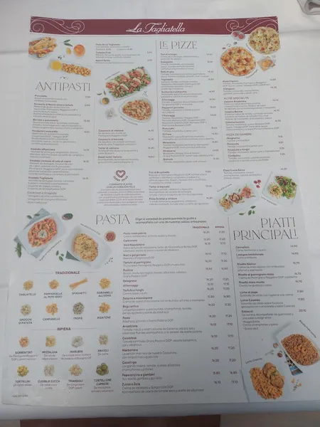 menu 0 of Restaurant La Tagliatella | Parc Central