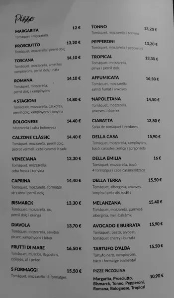 menu 1 of Il Capannone Tarragona