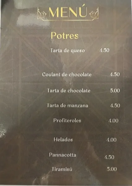 menu 0 of La Mafia Restaurante
