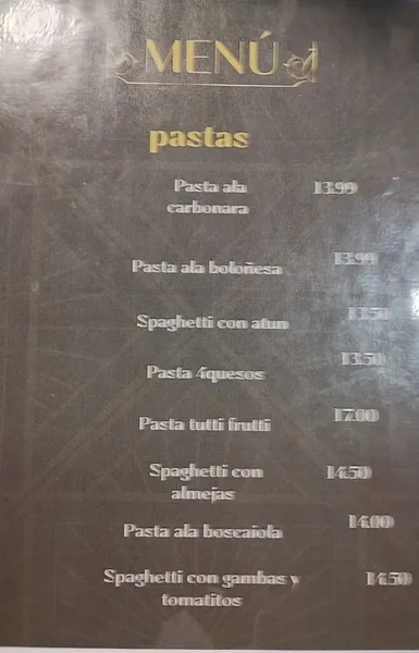 menu 1 of La Mafia Restaurante