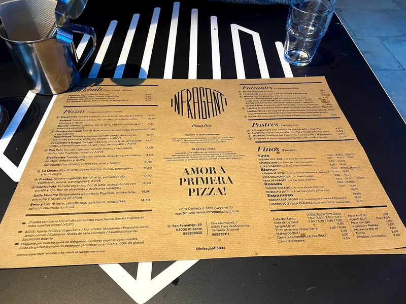 menu 1 of Infraganti Pizza Bar