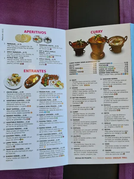 menu 0 of Restaurante Bombay Babu La Tejita