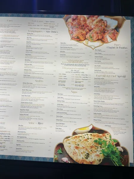 menu 2 of Bombay Babu Mencey