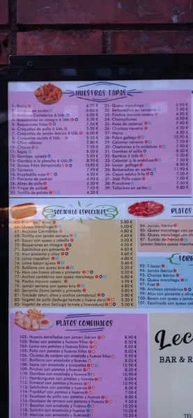 menu 2 of LeChamp