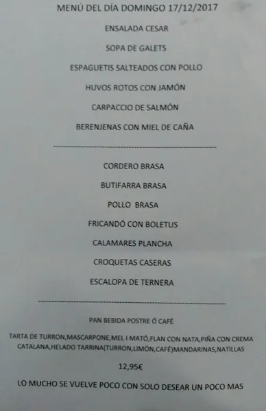 menu 1 of La Cuineta de l'Angelina